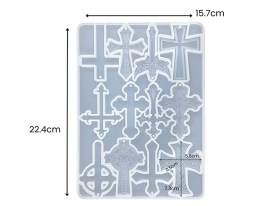 Molde silicona 12 cruces resina surtidas 